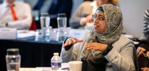 An attendee at a management development programme event